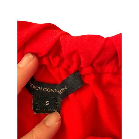 French Connection Off-the-Shoulder Ruffle Top – Red, Sunset Wave, S - Picture 4 of 10